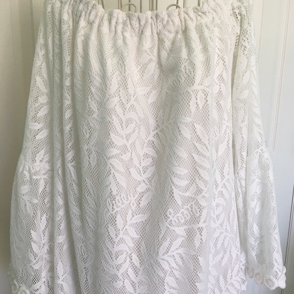 Lilly Pulitzer Nevie Off the Shoulder Resort White Lace Dress XS - Picture 2 of 13